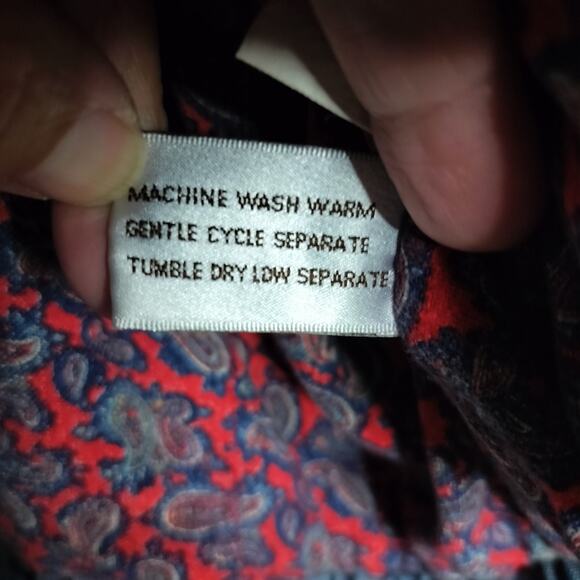 4377)Vtg 80s M Saxton Hall Unisex Acid wash Denim Hooded Paisley Bomber Jacket - Picture 13 of 14